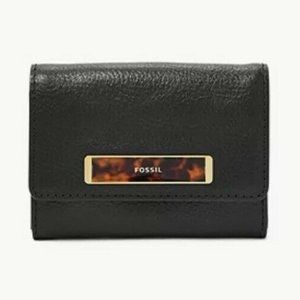 FOSSIL Small Flap Wallet Blake Leather - Black NEW